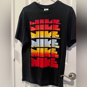 Nike Block Spellout T-Shirt | Multi-Color Logo | Size Medium